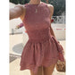 ☀️Summer Hot Sales - 65% OFF💃Sleeveless Gingham Smocked Mini Dress