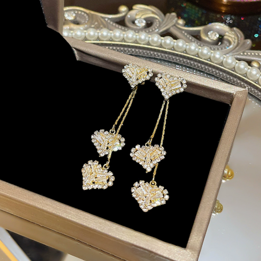 🔥While Supplies Last 40% OFF!🎉 Romantic Long Chain Heart Drop Earrings