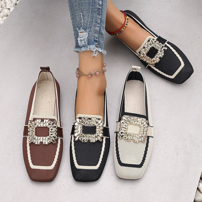 ⏳Limited-time 50% off⏰Square Toe Breathable Flat Shoes🥿