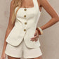 🌸 50% OFF NOW! 🌸Elegant Square Neck Vest & Shorts Set