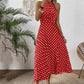📢📢40% OFF !! ⏰Women's Polka Dot Halter Neck Dress
