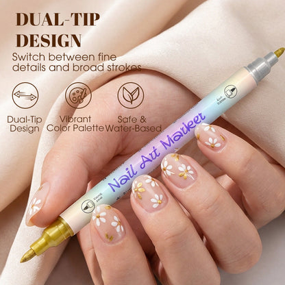 💅Dual-Tip Nail Art Marker Pen Set