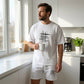 📢📢30% OFF !! ⏰ Men's Casual Top & Shorts 2-Piece Set – Soft & breathable – Relaxed fit, perfect for summer lounging or beach days – easy matching style ☀️
