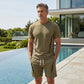 🔥While Supplies Last 40% OFF!🎉 Men's Waffle Knit T-Shirt & Shorts Set