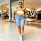 🔥While Supplies Last 40% OFF!🎉 Women's Plus Size Distressed Denim Shorts