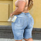 🔥While Supplies Last 40% OFF!🎉 Women's Plus Size Distressed Denim Shorts