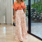 👗 LIMITED-TIME 50% OFF! 💥 Elegant Ladies Two Piece Set – V-Neck Top, Wide Leg Pants, Timeless Print ✨