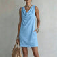 👗 50% OFF NOW! ⏰ Elegant Slim Fit Cowl Neck Dress – Sleeveless, side pockets & versatile – Flattering drape, perfect for work or evenings – comfortable and chic ✨🌸