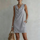 👗 50% OFF NOW! ⏰ Elegant Slim Fit Cowl Neck Dress – Sleeveless, side pockets & versatile – Flattering drape, perfect for work or evenings – comfortable and chic ✨🌸