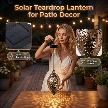 🔥While Supplies Last 40% OFF!🎉 Solar Powered Teardrop Lantern for Garden Decor