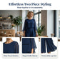 👗 LIMITED-TIME 50% OFF! 💥 Women's Ruffle Long Sleeve Top & Pants Set – Sheer Neckline, Wide Leg, Elegant ✨