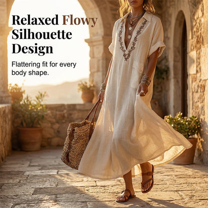 🔥While Supplies Last 40% OFF!🎉 Women's Deep V-Neck Flowy Maxi Dress
