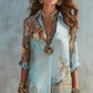 🎁New Arrival 50% OFF💥Elegant Retro Print Maxi Dress | Boho V-Neck Button-Down Flowy Gown | Breathable Summer Beach Holiday Dress