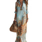 🎁New Arrival 50% OFF💥Elegant Retro Print Maxi Dress | Boho V-Neck Button-Down Flowy Gown | Breathable Summer Beach Holiday Dress
