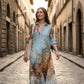 🎁New Arrival 50% OFF💥Elegant Retro Print Maxi Dress | Boho V-Neck Button-Down Flowy Gown | Breathable Summer Beach Holiday Dress