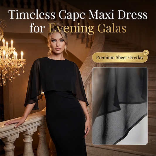 🔥While Supplies Last 40% OFF!👗Elegant Cape Mermaid Maxi Dress