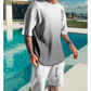 🔥While Supplies Last 40% OFF!🎉 Men's 3D Gradient T-Shirt and Shorts Set Casual Summer 2-Piece Outfit