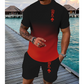 🔥While Supplies Last 40% OFF!🎉 Men's 3D Gradient T-Shirt and Shorts Set Casual Summer 2-Piece Outfit