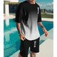 🔥While Supplies Last 40% OFF!🎉 Men's 3D Gradient T-Shirt and Shorts Set Casual Summer 2-Piece Outfit