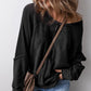 📢📢50% OFF !! Women's Waffle Knit Long Sleeve Top | Casual Round Neck & Loose Fit Pullover | Soft Wrinkle-Resistant Basic Tee for Office & Weekend
