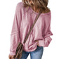 📢📢50% OFF !! Women's Waffle Knit Long Sleeve Top | Casual Round Neck & Loose Fit Pullover | Soft Wrinkle-Resistant Basic Tee for Office & Weekend