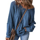 📢📢50% OFF !! Women's Waffle Knit Long Sleeve Top | Casual Round Neck & Loose Fit Pullover | Soft Wrinkle-Resistant Basic Tee for Office & Weekend