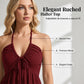 📢📢35% OFF !! ⏰Women's Halter Neck Backless Maxi Dress
