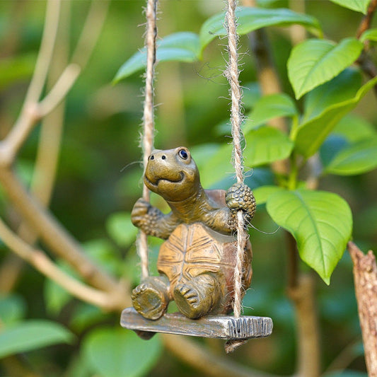 ⏳Time-Limited Special⏰Whimsical Turtle Swing Decor – A Charming Hanging Ornament for Garden, Patio & Indoor Spaces 🌿✨