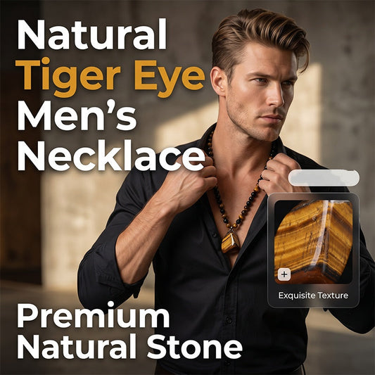 🥳 2026 – Now on sale 🥳💞 Over 50,000 sold! 50% off! Men’s Tiger’s Eye Bead Necklace – natural gemstones, hand-woven cord, a classic piece designed especially for the modern man! 💪✨